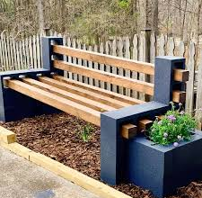 cinder block bench