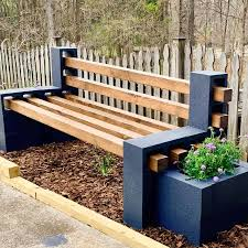 cinder block bench